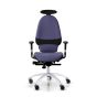 RH Extend 120 Ergonomic Office Chair - navy, front view, with armrests & neckrest, and grey lacquered aluminium base