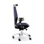 RH Extend 120 Ergonomic Office Chair - navy, side view, with armrests & neckrest, and grey lacquered aluminium base