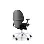 RH Extend 200 Ergonomic Office Chair - black, back angle view, with armrests and grey lacquered aluminium base
