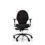 RH Extend 200 Ergonomic Office Chair - black, front view, with armrests and black aluminium base