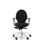 RH Extend 200 Ergonomic Office Chair - black, front view, with armrests and grey lacquered aluminium base