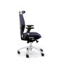 RH Extend 200 Ergonomic Office Chair - navy, side view, with armrests & neckrest, and grey lacquered aluminium base