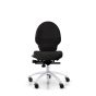 RH Extend 200 Ergonomic Office Chair - black, front view, without armrests and grey lacquered aluminium base