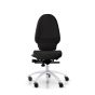 RH Extend 220 Ergonomic Office Chair - black, front view, without armrests and grey lacquered aluminium base