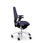 RH Logic 300 Medium Back Ergonomic Office Chair - navy, side view, with armrests and silver aluminium base