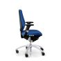 RH Logic 300 Medium Back Ergonomic Office Chair - royal blue, side view, with armrests and silver aluminium base