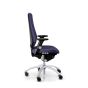 RH Logic 400 High Back Ergonomic Office Chair - navy, side view, with armrests and silver aluminium base