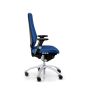 RH Logic 400 High Back Ergonomic Office Chair - royal blue, side view, with armrests and silver aluminium base