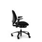 RH Mereo 200 Black Frame Ergonomic Office Chair - black, side view, with armrests and black base