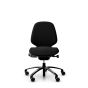 RH Mereo 200 Black Frame Ergonomic Office Chair - black, front view, without armrests and black base