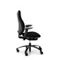 RH Mereo 220 Black Frame Ergonomic Office Chair - black, side view, with armrests and black base