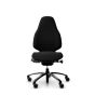 RH Mereo 220 Black Frame Ergonomic Office Chair - black, front view, without armrests and black base