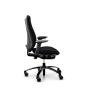 RH Mereo 300 Black Frame Ergonomic Office Chair - black, side view, with armrests and black base