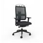 Toleo Mesh Back Black Office Chair - front view with armrests, coat hanger and black mesh back