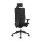 Toleo Upholstered Back Black Office Chair - back view with armrests and headrest