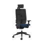Toleo Upholstered Back Navy Office Chair - back view with armrests and headrest