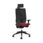 Toleo Upholstered Back Red Office Chair - back view with armrests and headrest