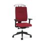 Toleo Upholstered Back Red Office Chair - front view with armrests and coat hanger