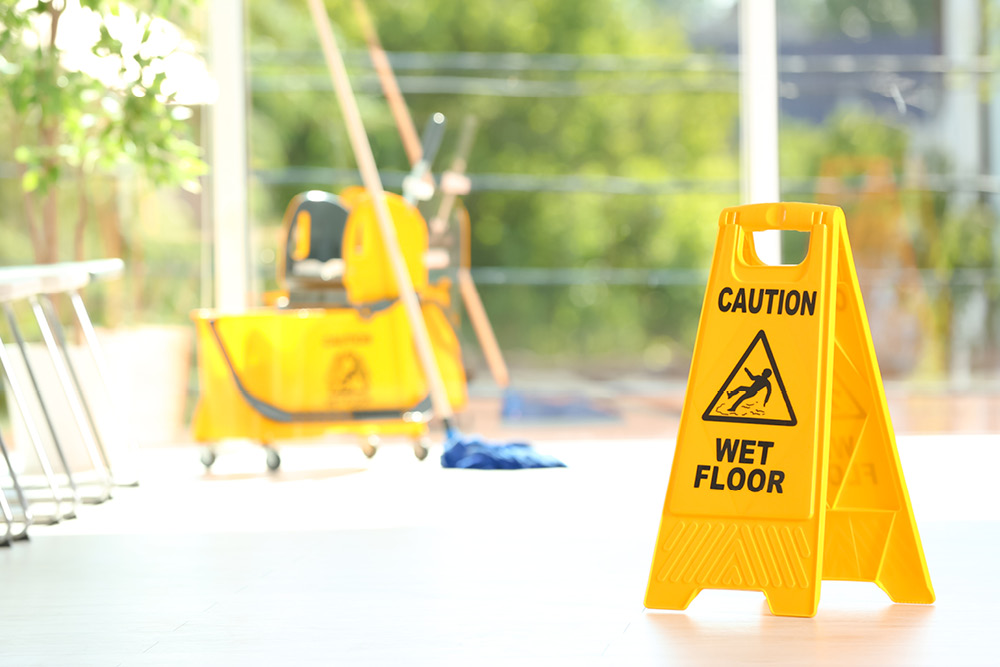 Caution wet floor sign