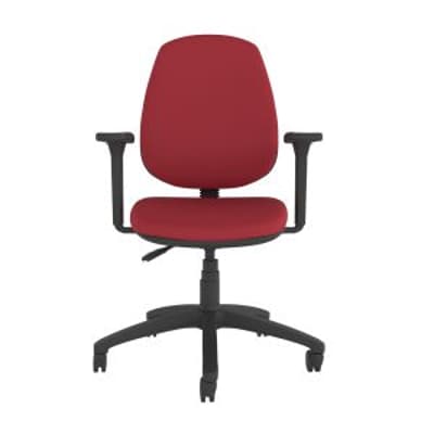Homeworker Ergonomic Office Chair - red, front view, with armrests