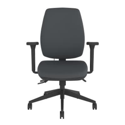 Homeworker Plus Ergonomic Chair - grey, front view, with armrests