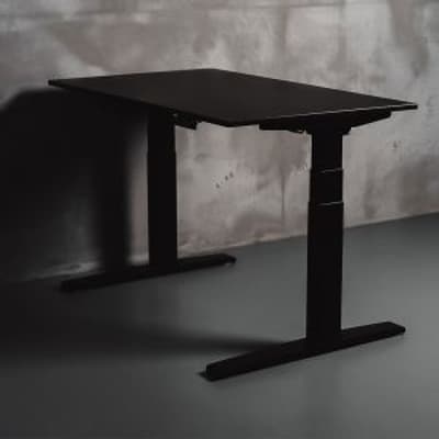 JOSHO Homeworker Black Electric Sit-Stand Desk - front angle view