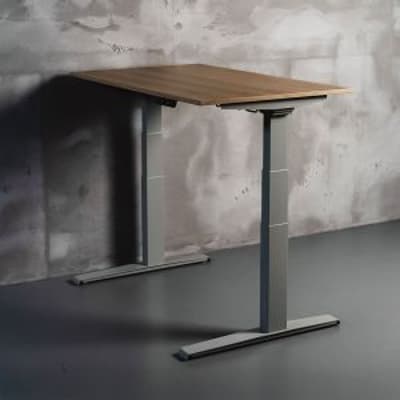 JOSHO Homeworker Italian Oak Electric Sit-Stand Desk - front angle view
