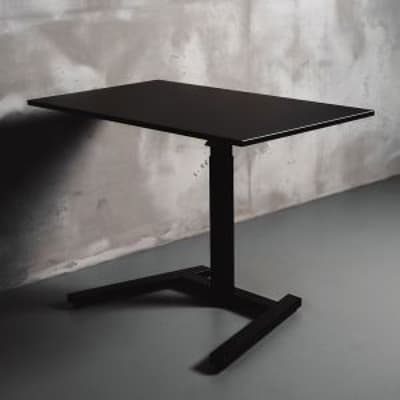 KOJI Black Electric Sit-Stand Desk - front angle view