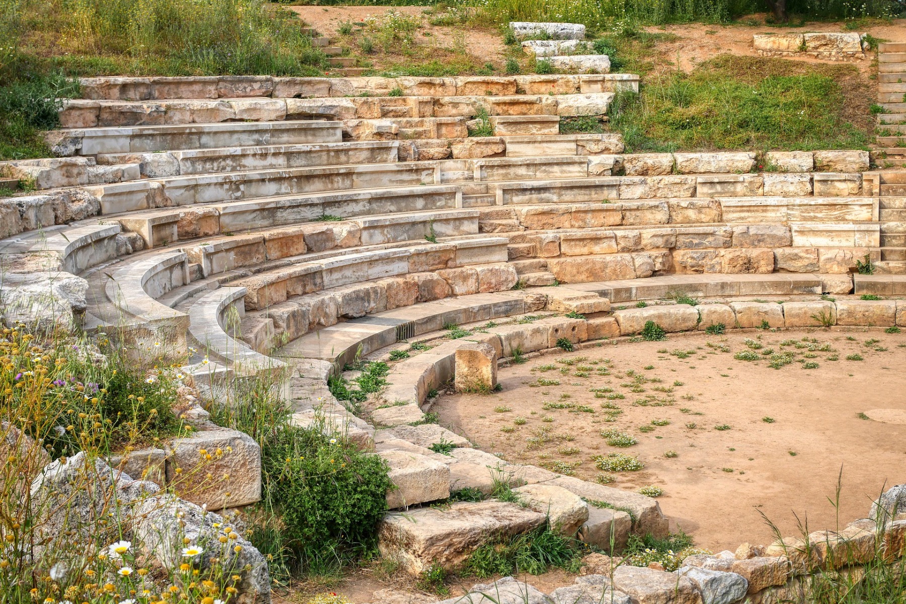 An ancient Greek theatre ruin