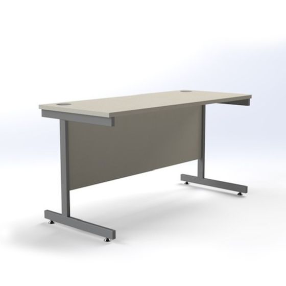Cantilever Fixed Height Desk - 1200 mm width - White/Silver