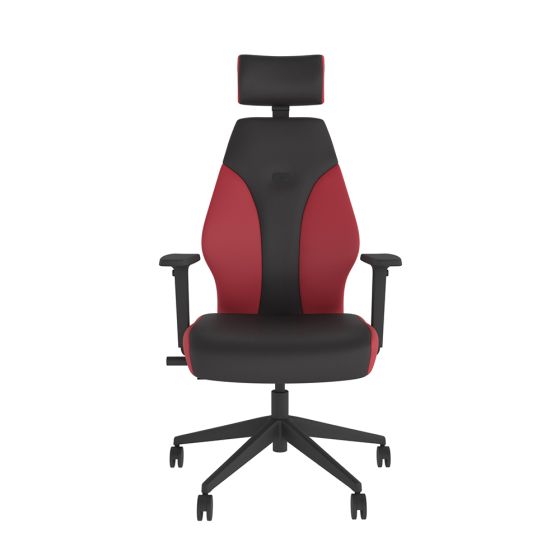 PlayaOne Black/Scarlet Gaming Chair - front view
