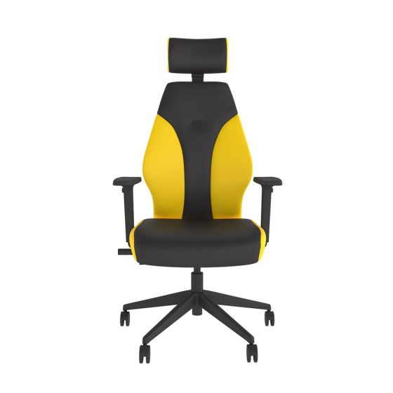 PlayaOne Black/Yellow Gaming Chair - front view