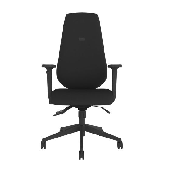 Positiv Me 400 Task Chair (extra high back) - black, front view, with armrests