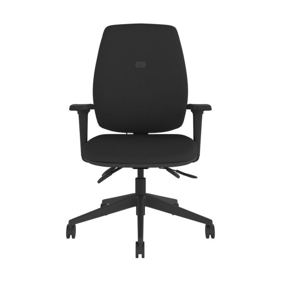 Positiv P-Sit High Back - black, front view with armrests