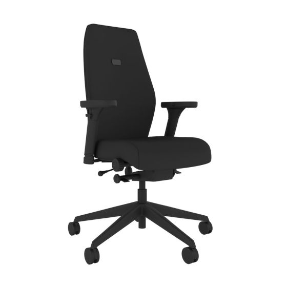 Positiv Plus High Back (w/ adjustable armrests) - Black - front angle view