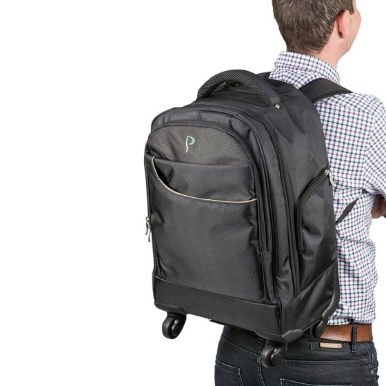Posturite Executive 4 Wheel Trolley Backpack - lifestyle shot as backpack