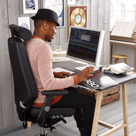 RH Logic 400 High Back Ergonomic Office Chair - black, lifestyle shot
