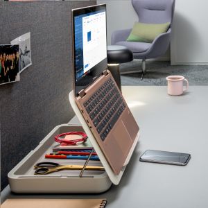 Addit Bento® Ergonomic Toolbox 900 - lifestyle shot, showing use as a laptop stand