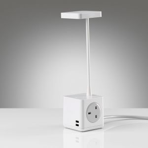 Cubert Desk Light - showing plug & USB ports