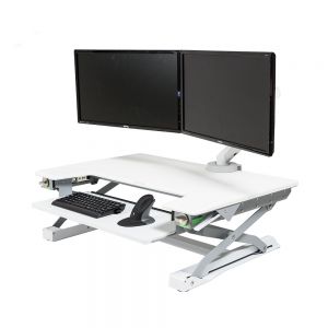 DeskRite 100 Sit-Stand Platform - Medium - Standing Position with Monitor