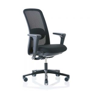 HAG Sofi 7500 Black Frame Mesh High Back Chair with SlideBack Armrests - Black