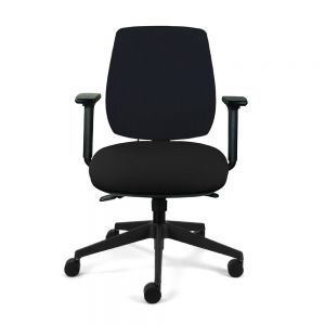 Homeworker Plus Chair (w/ height & depth adjustable armrests/seat slide/lumbar support) - Black