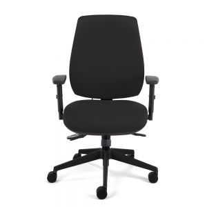 Homeworker Plus Chair (w/ height & depth adjustable armrests/hard floor castors) - Black