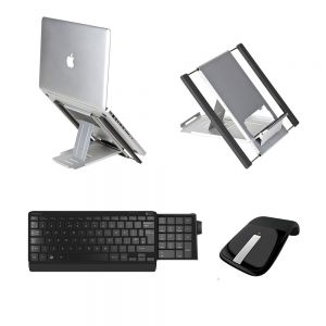 Slim Cool Laptop Stand, Number Slide Keyboard & Arc Touch Mouse