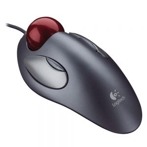 Logitech Trackman Marble Mouse - side view