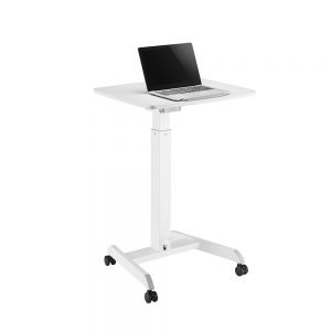 Portable Height Adjustable Desk - front/side view with laptop