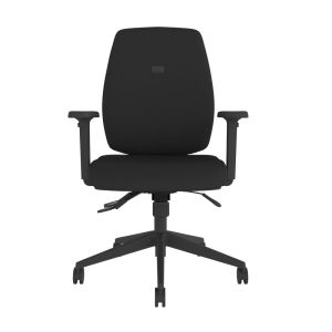 Positiv Me 600 Task Chair (medium back) - black, front angle view, with armrests