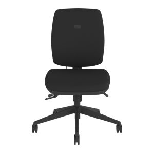 Positiv P-Sit Medium Back Ergonomic Chair - black, front view, without armrests