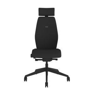 Positiv Plus High Back - black, front view, with headrest