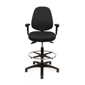 Positiv R600 Medium Back Draughtsman (w/ retractable armrests/seat slide/lumbar support) - Black